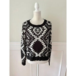 Shasa Aztec Black & White Sweater L